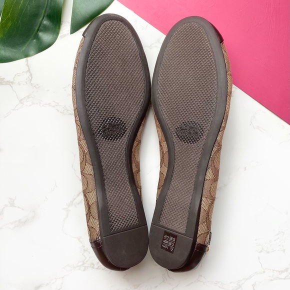 Coach Chelsea Monogram Jacquard Brown Flats 8 - Picture 4 of 6
